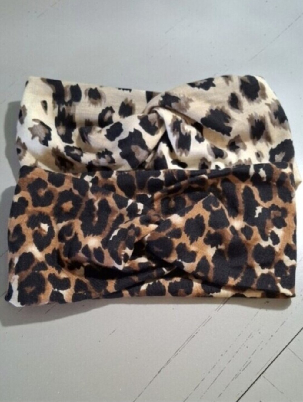 Set Of Leopard Print Twist Headwraps